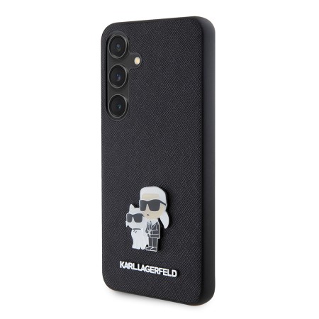 Husa pentru Samsung Galaxy S24 - Karl Lagerfeld Saffiano (KLHCS24SPSAKCMPK) - KarlandChoupette Metal Pin