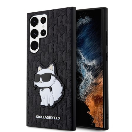 Husa pentru Samsung Galaxy S23 Ultra - Karl Lagerfeld Saffiano (KLHCS23LSAKLHCPK) - Monogram Choupette