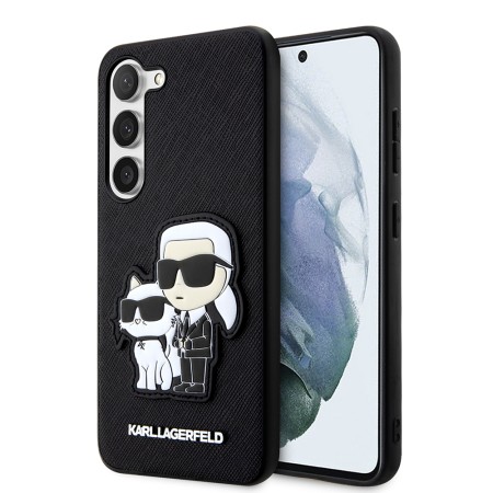 Husa pentru Samsung Galaxy S23 Plus - Karl Lagerfeld Saffiano (KLHCS23MSANKCPK) - KarlandChoupette Metal Pin