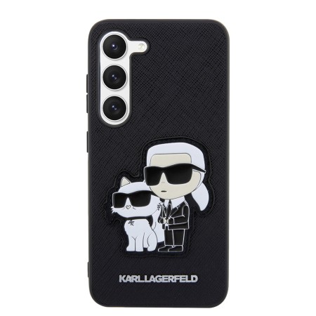 Husa pentru Samsung Galaxy S23 Plus - Karl Lagerfeld Saffiano (KLHCS23MSANKCPK) - KarlandChoupette Metal Pin