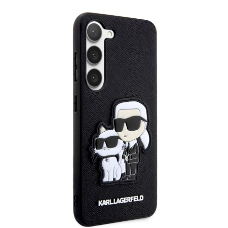 Husa pentru Samsung Galaxy S23 Plus - Karl Lagerfeld Saffiano (KLHCS23MSANKCPK) - KarlandChoupette Metal Pin