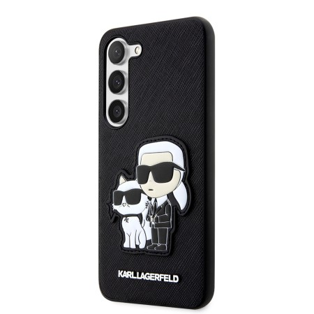 Husa pentru Samsung Galaxy S23 Plus - Karl Lagerfeld Saffiano (KLHCS23MSANKCPK) - KarlandChoupette Metal Pin