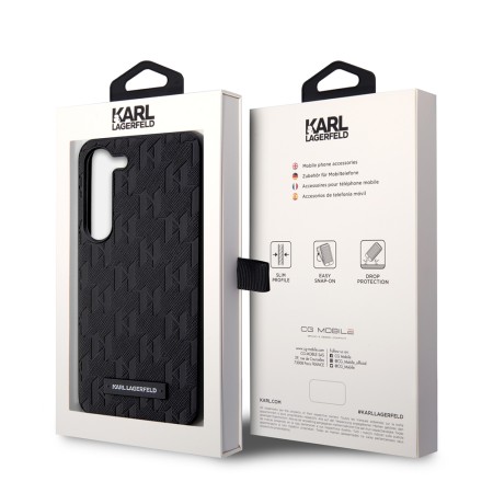 Husa pentru Samsung Galaxy S23 - Karl Lagerfeld Saffiano (KLHCS23SSAKLHPK) - Mono Metal Logo