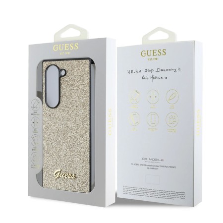 Husa pentru Samsung Galaxy Z Fold6 - Guess Glitter Script (GUHCZFD6HGGSHD) - Gold