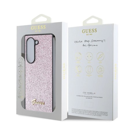 Husa pentru Samsung Galaxy Z Fold6 - Guess Glitter Script (GUHCZFD6HGGSHP) - Pink