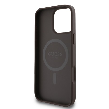 Husa pentru iPhone 16 Pro - Guess Hardcase 4G Printed Stripes MagSafe (GUHMP16LP4RPSW) - Brown