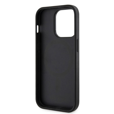 Husa pentru iPhone 15 Pro Max - Guess Hardcase 4G Printed Stripes MagSafe (GUHMP15XP4RPSK) - Black