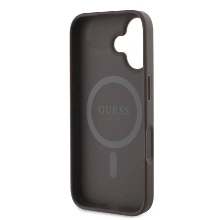 Husa pentru iPhone 16 - Guess Hardcase 4G Printed Stripes MagSafe (GUHMP16SP4RPSW) - Brown