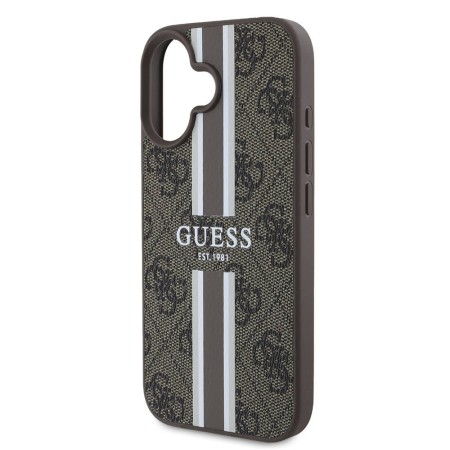 Husa pentru iPhone 16 Plus - Guess Hardcase 4G Printed Stripes MagSafe (GUHMP16MP4RPSW) - Brown