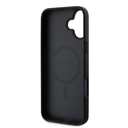 Husa pentru iPhone 16 Plus - Guess Hardcase 4G Printed Stripes MagSafe (GUHMP16MP4RPSK) - Black