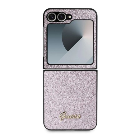 Husa pentru Samsung Galaxy Z Flip6 - Guess Glitter Script (GUHCZF6HGGSHP) - Pink