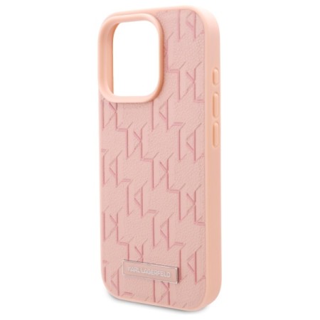 Husa iPhone 16 Pro Max - Karl Lagerfeld Leather MagSafe (KLHMP16XPKHPORPP) - Pink Hot Stamp