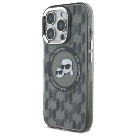 Husa pentru iPhone 16 Pro Max - Karl Lagerfeld IML MagSafe (KLHMP16XHMCKMHK) - Monogram KarlandChoupette Head