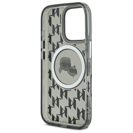 Husa pentru iPhone 16 Pro Max - Karl Lagerfeld IML MagSafe (KLHMP16XHMCKMHK) - Monogram KarlandChoupette Head