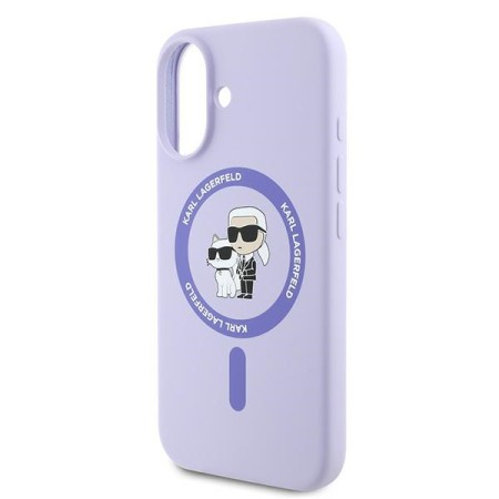 Husa pentru iPhone 16 - Karl Lagerfeld Silicone MagSafe (KLHMP16SSCMKCRHU) - Purple KarlandChoupette