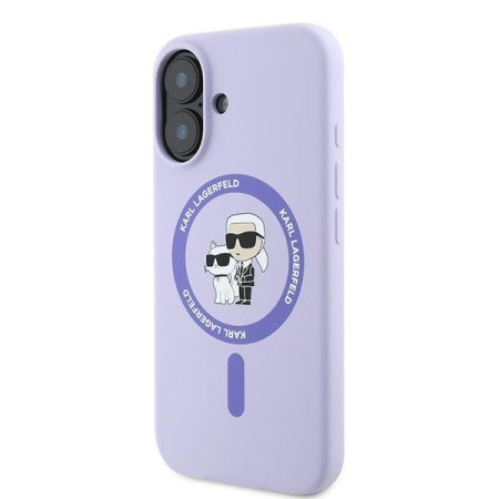 Husa pentru iPhone 16 - Karl Lagerfeld Silicone MagSafe (KLHMP16SSCMKCRHU) - Purple KarlandChoupette