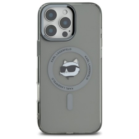 Husa pentru iPhone 16 Pro Max - Karl Lagerfeld IML MagSafe (KLHMP16XHLSCHK) - Metal Choupettes Head