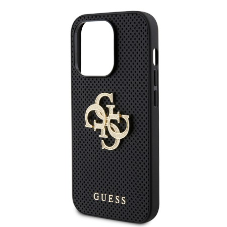 Husa pentru iPhone 15 Pro - Guess Leather Perforated 4G (GUHCP15LPSP4LGK) - Black