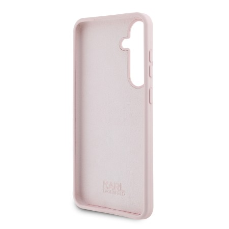 Husa pentru Samsung Galaxy S24 Plus - Karl Lagerfeld Silicone (KLHCS24MSMHCNPP) - Pink Choupette Metal Pin