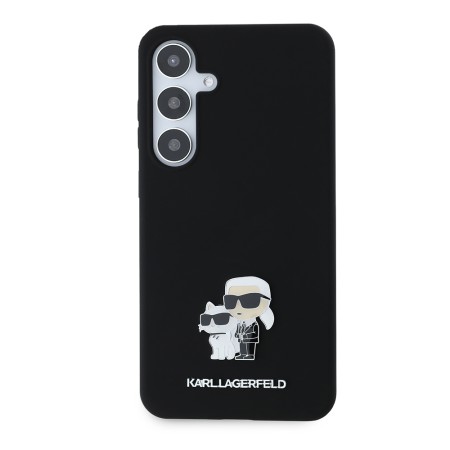 Husa pentru Samsung Galaxy S24 Plus - Karl Lagerfeld Silicone (KLHCS24MSMHKCNPK) - KarlandChoupette Metal Pin