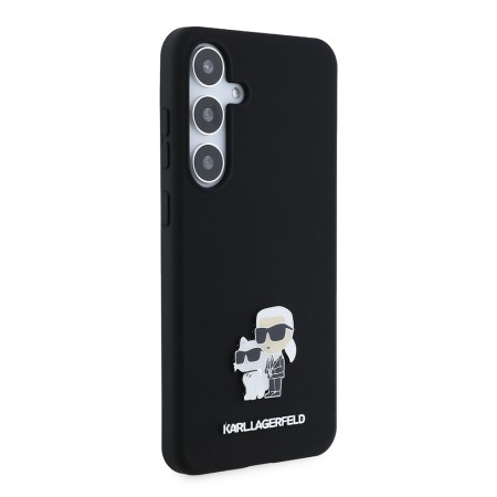 Husa pentru Samsung Galaxy S24 Plus - Karl Lagerfeld Silicone (KLHCS24MSMHKCNPK) - KarlandChoupette Metal Pin