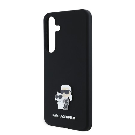 Husa pentru Samsung Galaxy S24 Plus - Karl Lagerfeld Silicone (KLHCS24MSMHKCNPK) - KarlandChoupette Metal Pin