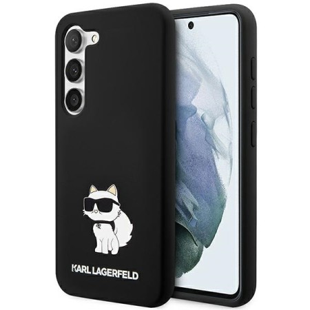 Husa pentru Samsung Galaxy S24 Plus - Karl Lagerfeld Silicone (KLHCS24MSNCHBCK) - Choupette