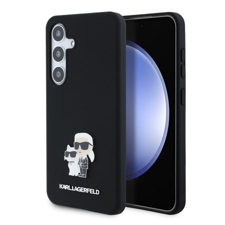 Husa pentru Samsung Galaxy S24 - Karl Lagerfeld Silicone (KLHCS24SSMHKCNPK) - KarlandChoupette Metal Pin