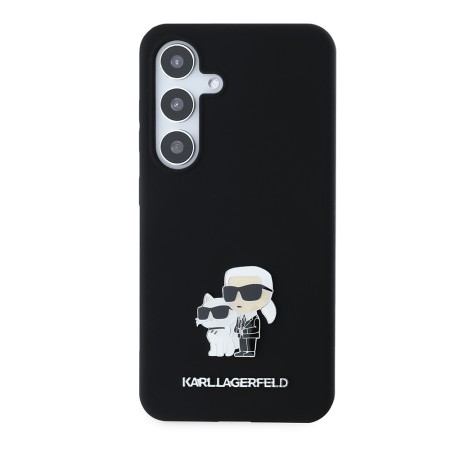 Husa pentru Samsung Galaxy S24 - Karl Lagerfeld Silicone (KLHCS24SSMHKCNPK) - KarlandChoupette Metal Pin