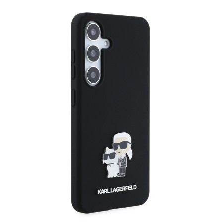 Husa pentru Samsung Galaxy S24 - Karl Lagerfeld Silicone (KLHCS24SSMHKCNPK) - KarlandChoupette Metal Pin