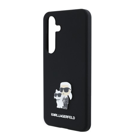 Husa pentru Samsung Galaxy S24 - Karl Lagerfeld Silicone (KLHCS24SSMHKCNPK) - KarlandChoupette Metal Pin