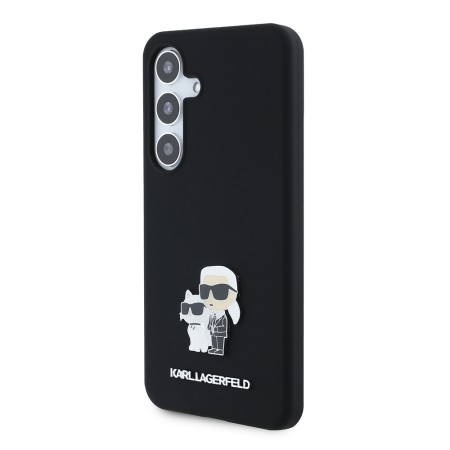 Husa pentru Samsung Galaxy S24 - Karl Lagerfeld Silicone (KLHCS24SSMHKCNPK) - KarlandChoupette Metal Pin