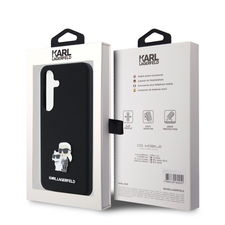 Husa pentru Samsung Galaxy S24 - Karl Lagerfeld Silicone (KLHCS24SSMHKCNPK) - KarlandChoupette Metal Pin