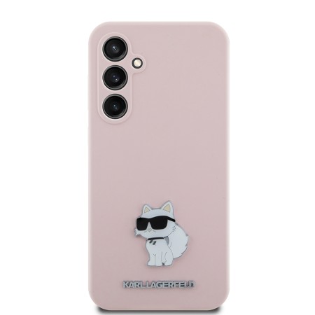 Husa pentru Samsung Galaxy S23 FE - Karl Lagerfeld Silicone (KLHCS23FESMHCNPP) - Pink Choupette Metal Pin