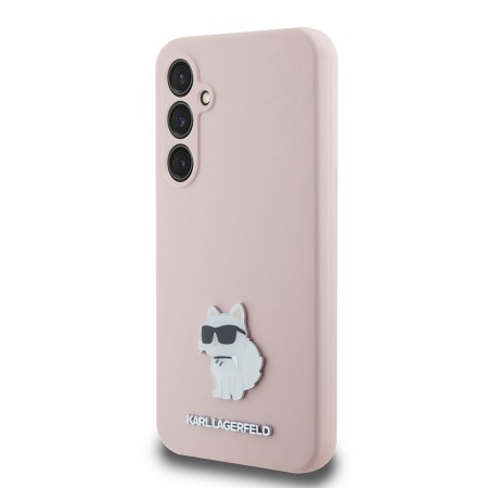 Husa pentru Samsung Galaxy S23 FE - Karl Lagerfeld Silicone (KLHCS23FESMHCNPP) - Pink Choupette Metal Pin