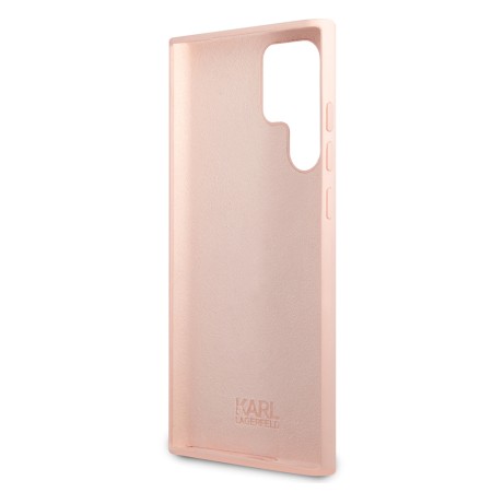 Husa pentru Samsung Galaxy S23 Ultra - Karl Lagerfeld Silicone (KLHCS23LSMHCNPP) - Pink Choupette Metal Pin