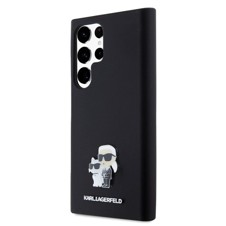 Husa pentru Samsung Galaxy S23 Ultra (KLHCS23LSMHKCNPK) - Karl Lagerfeld Silicone - KarlandChoupette Metal Pin