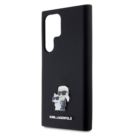 Husa pentru Samsung Galaxy S23 Ultra (KLHCS23LSMHKCNPK) - Karl Lagerfeld Silicone - KarlandChoupette Metal Pin