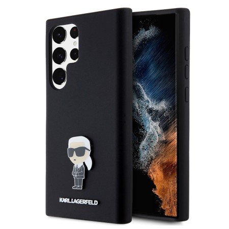 Husa pentru Samsung Galaxy S23 Ultra (KLHCS23LSMHKNPK) - Karl Lagerfeld Silicone - Ikonik Metal Pin