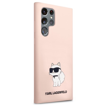 Husa pentru Samsung Galaxy S23 Ultra - Karl Lagerfeld Silicone (KLHCS23LSNCHBCP) - Pink Choupette