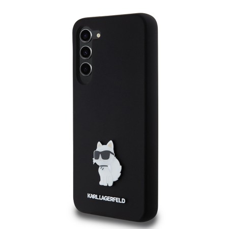 Husa pentru Samsung Galaxy S23 Plus - Karl Lagerfeld Silicone (KLHCS23MSMHCNPK) - Choupette Metal Pin