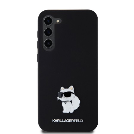 Husa pentru Samsung Galaxy S23 Plus - Karl Lagerfeld Silicone (KLHCS23MSMHCNPK) - Choupette Metal Pin