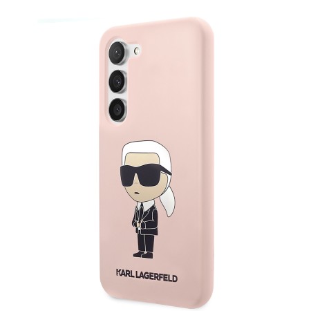 Husa pentru Samsung Galaxy S23 Plus - Karl Lagerfeld Silicone (KLHCS23MSNIKBCP) - Pink Ikonik