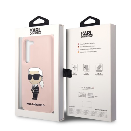 Husa pentru Samsung Galaxy S23 Plus - Karl Lagerfeld Silicone (KLHCS23MSNIKBCP) - Pink Ikonik