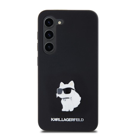 Husa pentru Samsung Galaxy S23 - Karl Lagerfeld Silicone (KLHCS23SSMHCNPK) - Choupette Metal Pin