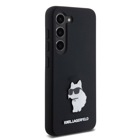 Husa pentru Samsung Galaxy S23 - Karl Lagerfeld Silicone (KLHCS23SSMHCNPK) - Choupette Metal Pin