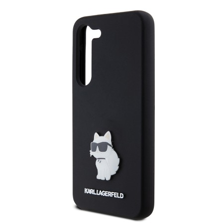 Husa pentru Samsung Galaxy S23 - Karl Lagerfeld Silicone (KLHCS23SSMHCNPK) - Choupette Metal Pin