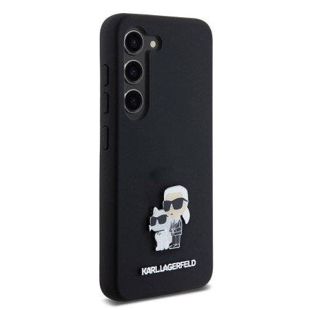 Husa pentru Samsung Galaxy S23 - Karl Lagerfeld Silicone (KLHCS23SSMHKCNPK) - KarlandChoupette Metal Pin