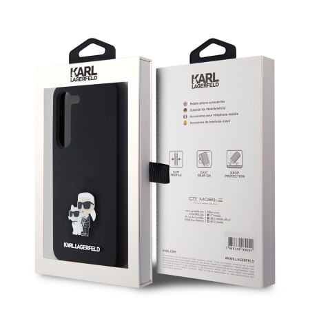 Husa pentru Samsung Galaxy S23 - Karl Lagerfeld Silicone (KLHCS23SSMHKCNPK) - KarlandChoupette Metal Pin