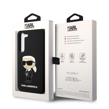 Husa pentru Samsung Galaxy S23 - Karl Lagerfeld Silicone (KLHCS23SSNIKBCK) - Ikonik